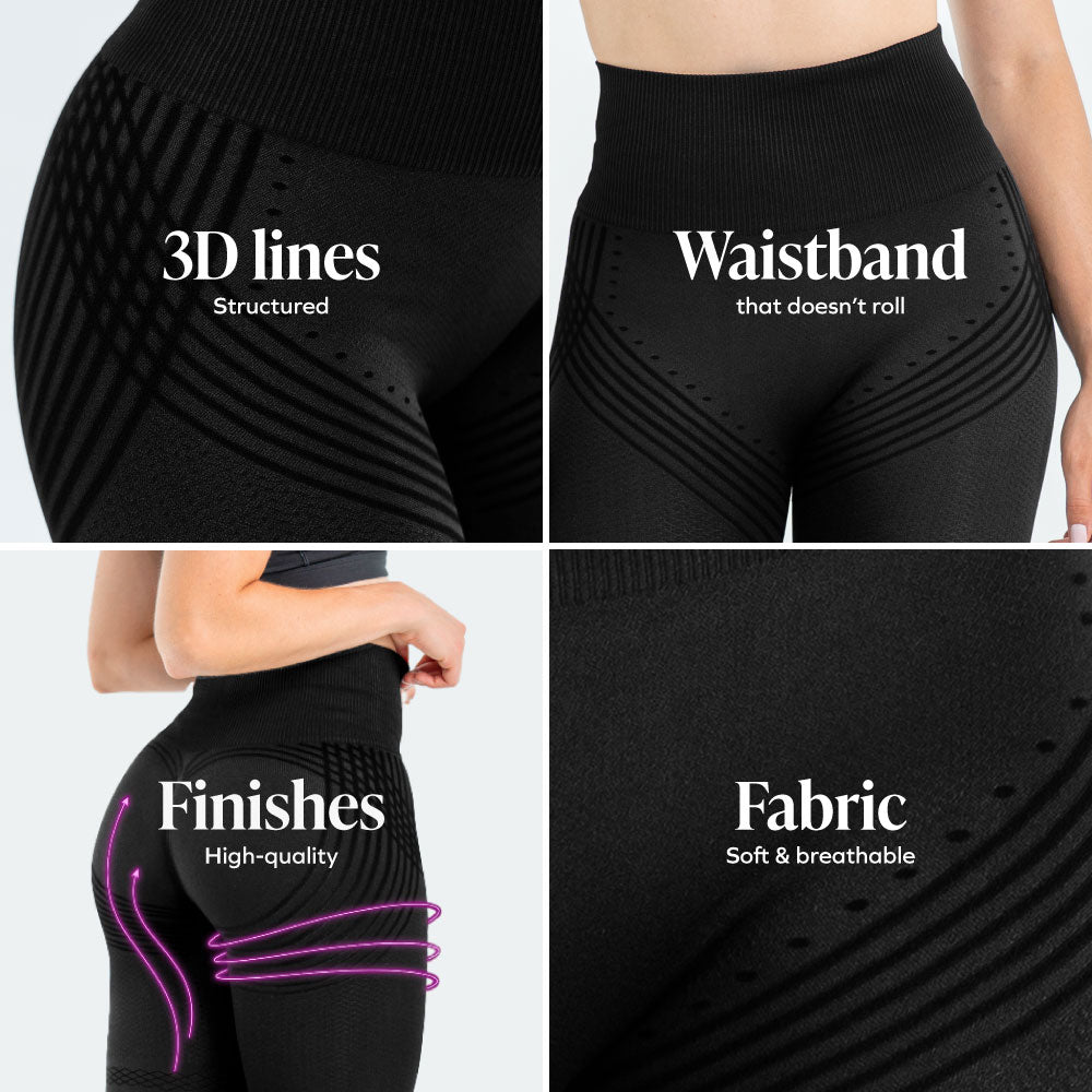 3D Anti-Cellulite Leggings | Black