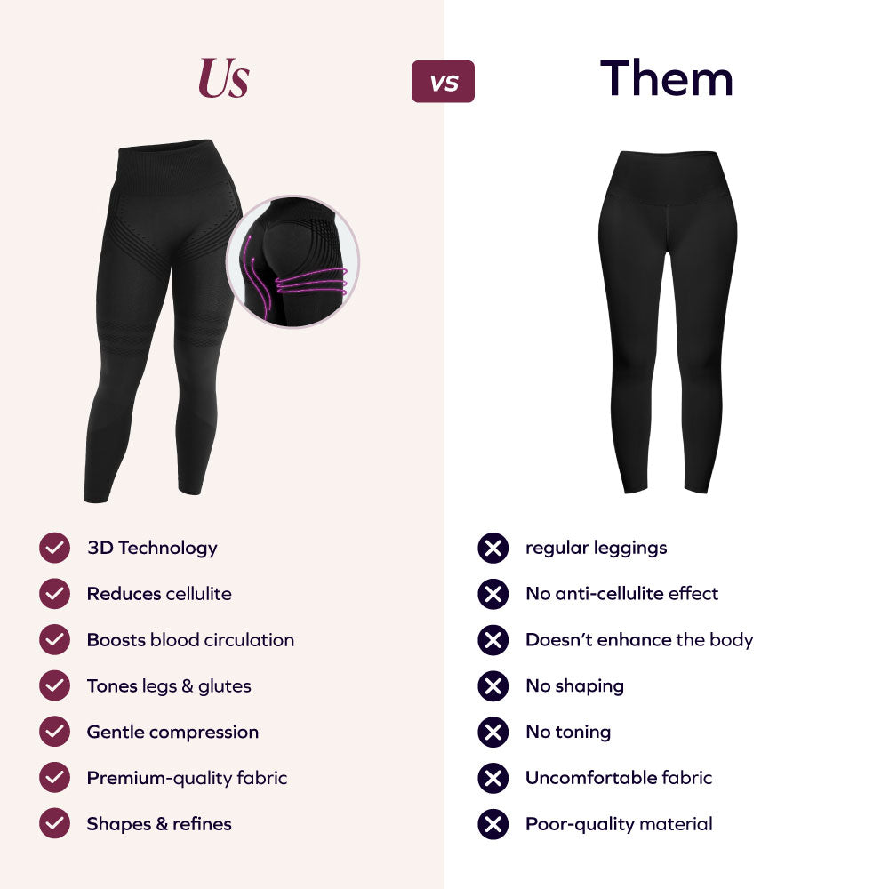 3D Anti-Cellulite Leggings | Black