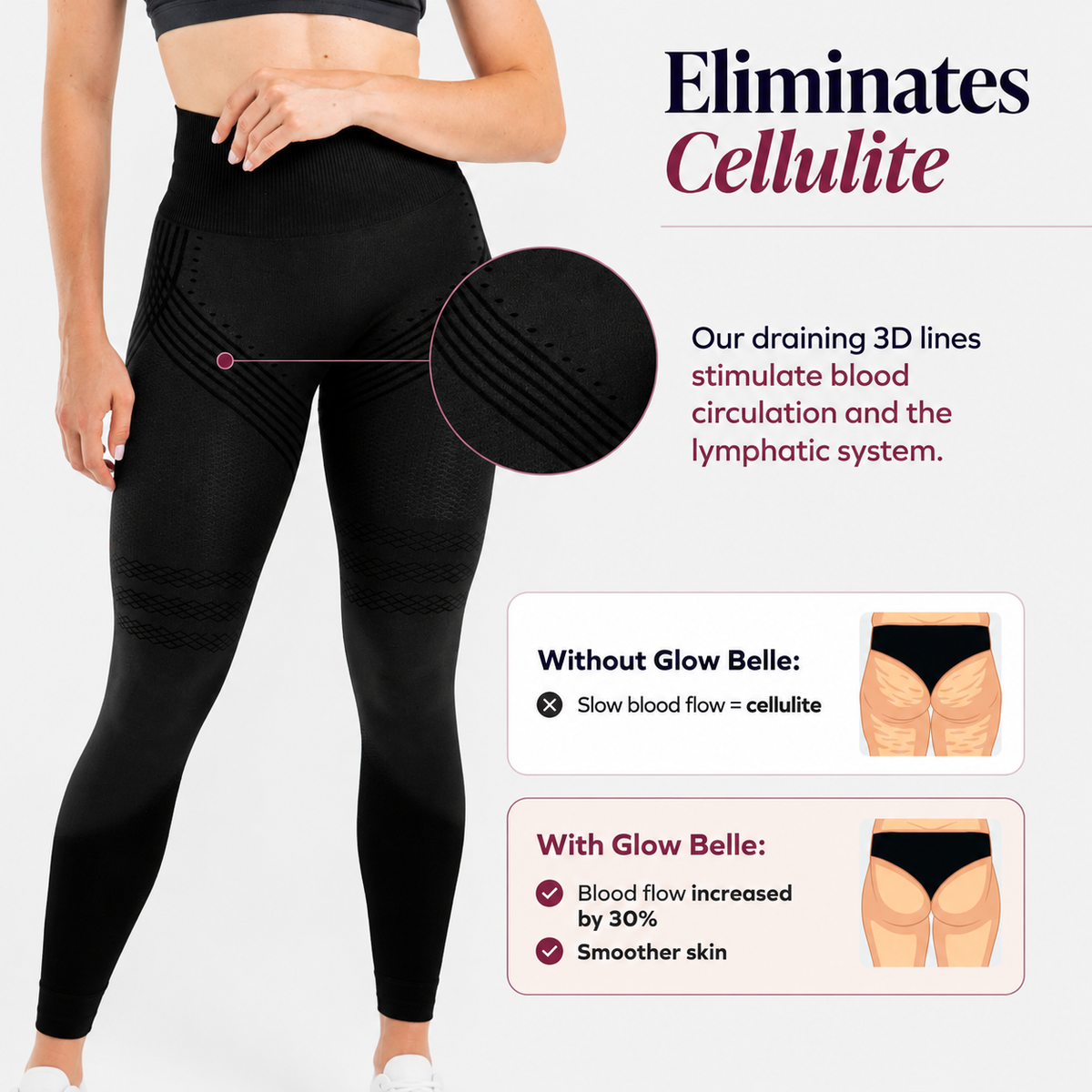 3D Anti-Cellulite Leggings | Black