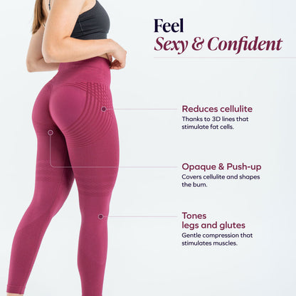 3D Leggings | Wine Red