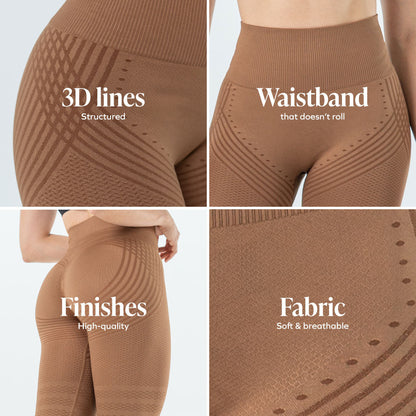 3D Leggings | Chocolate Brown