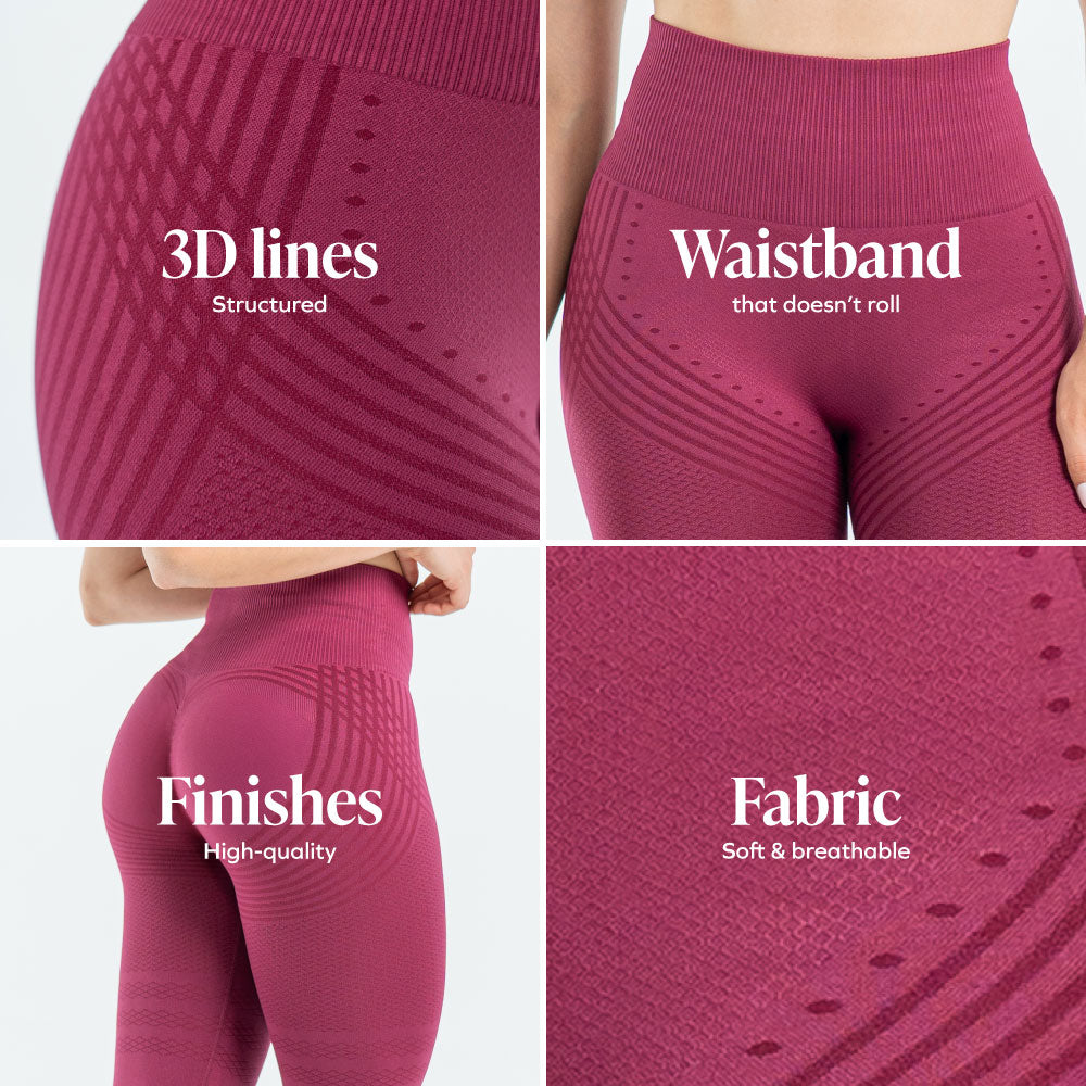 3D Leggings | Wine Red