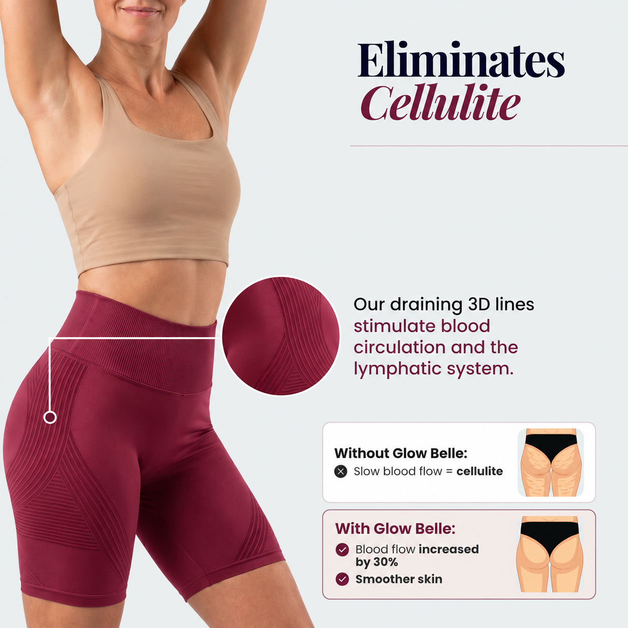 3D Shorts | Wine Red