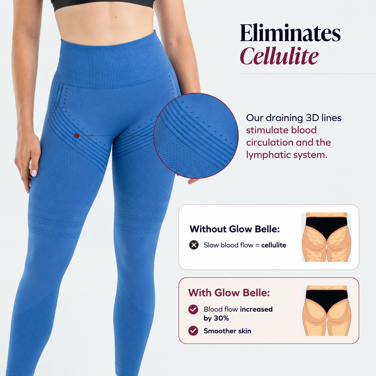 3D Leggings | Sky Blue