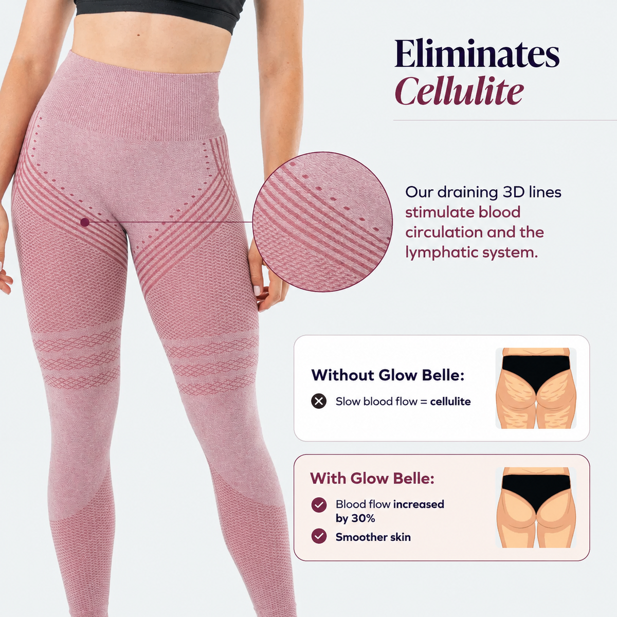 3D Leggings | Blush Pink