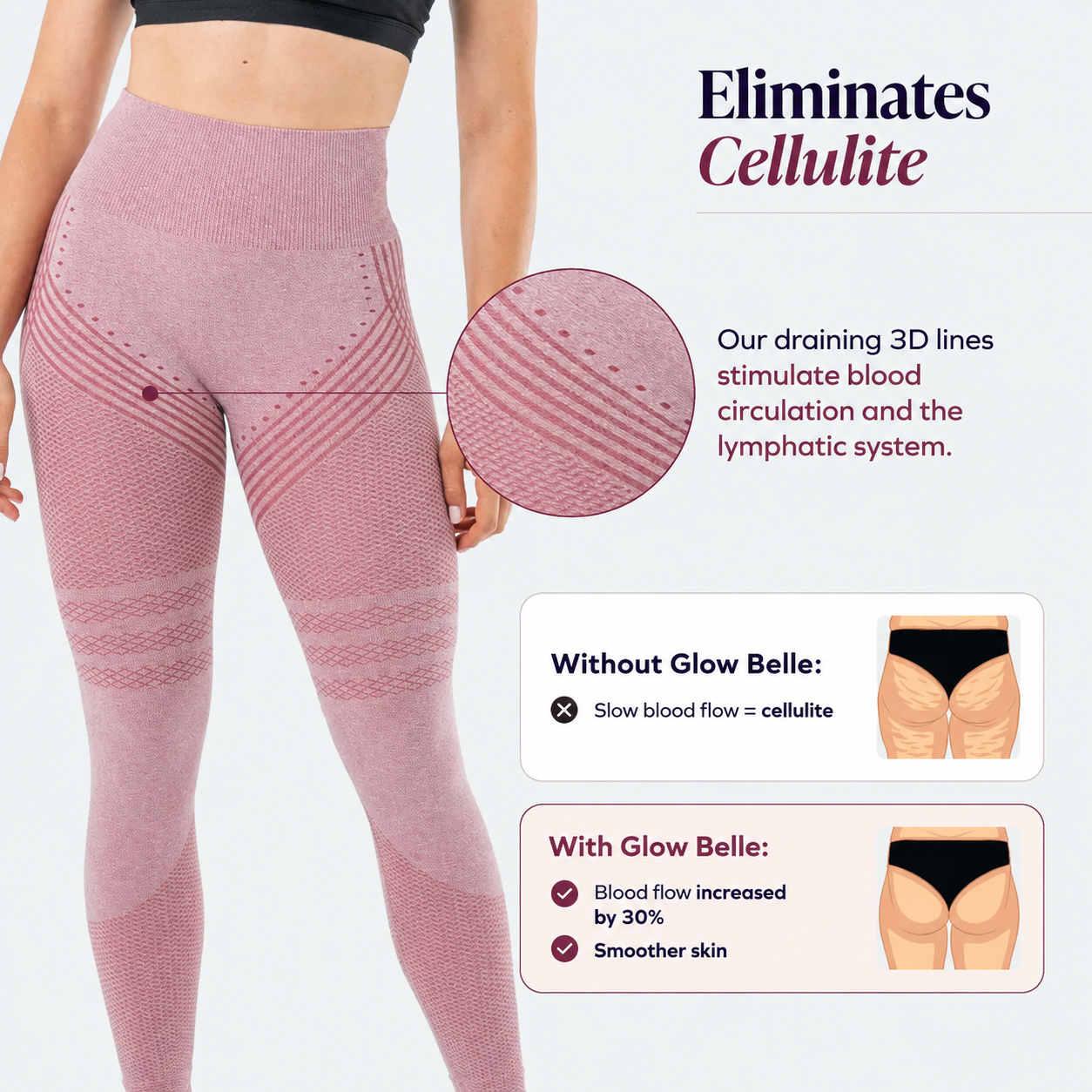 3D Leggings | Blush Pink