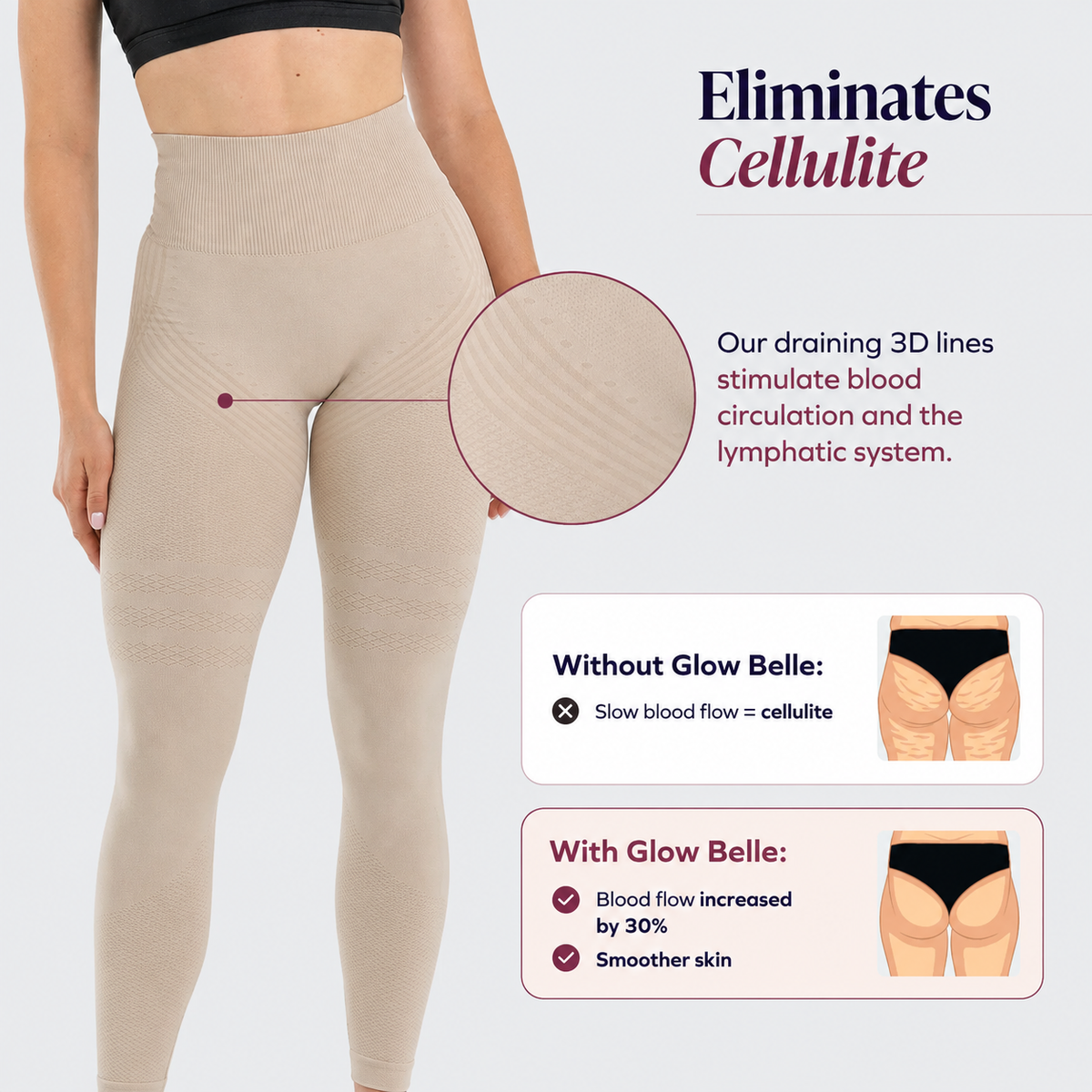 3D Leggings | Beige