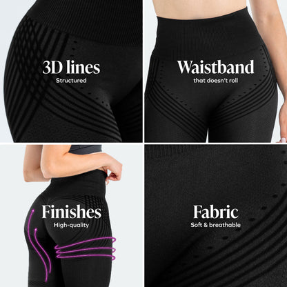 3D Leggings | Black